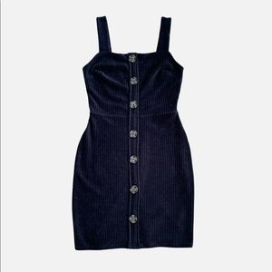 Black velvet pinafore dress
